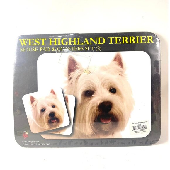 West Highland Terrier Mouse Pad & Coasters Set (2) - Picture 1 of 2